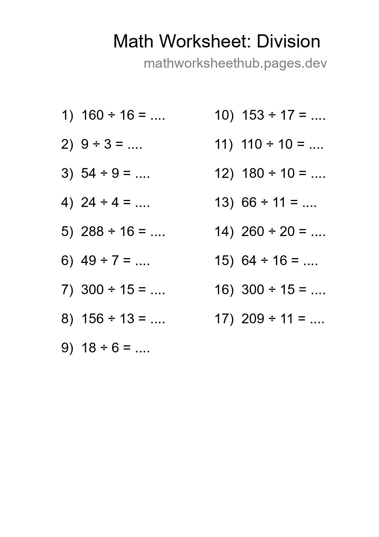 Free 17 Division Math Worksheet For Grade 2 - Part 164
