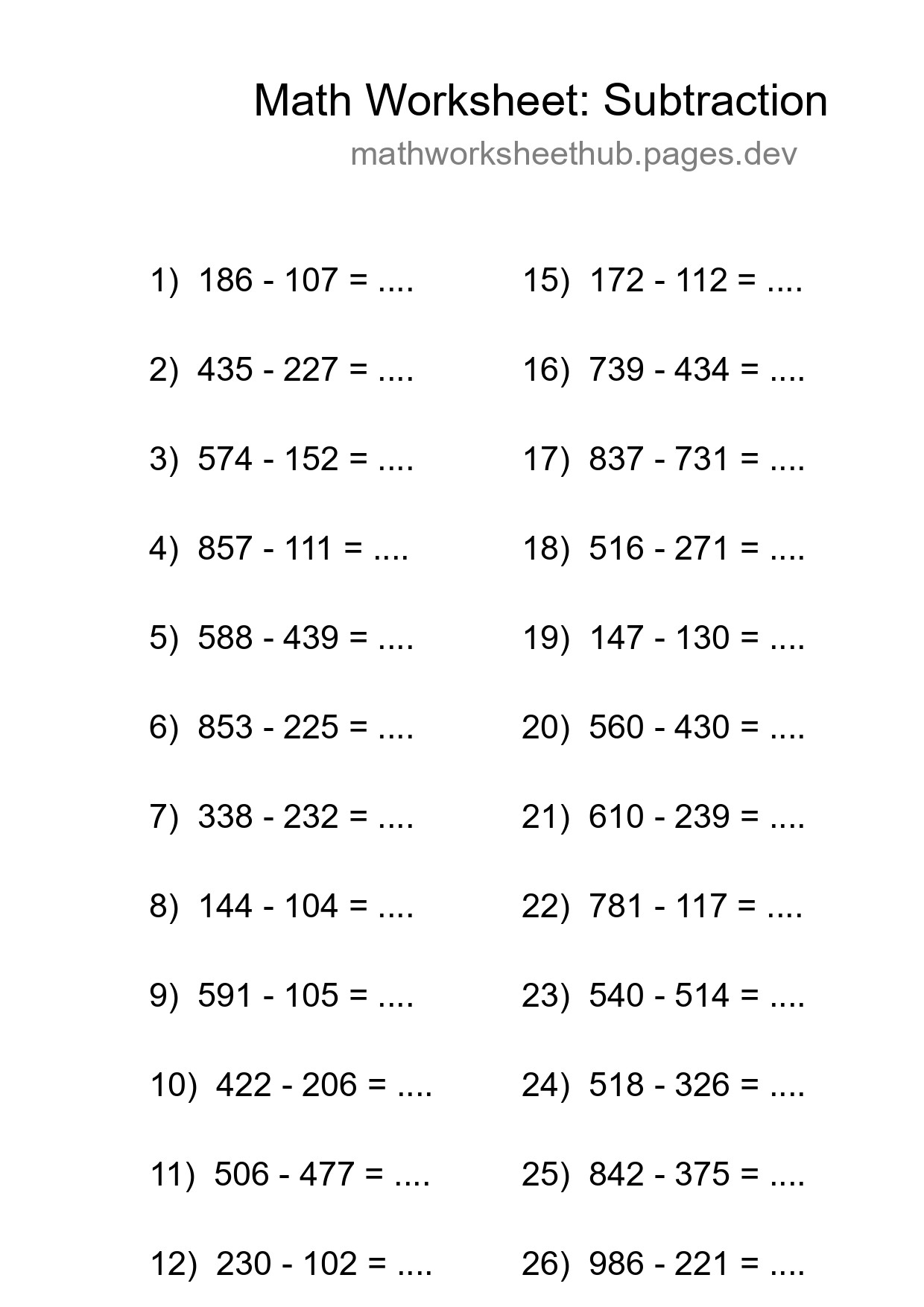 Free 27 Subtraction Math Worksheet For Grade 5 With Answers - Part 8