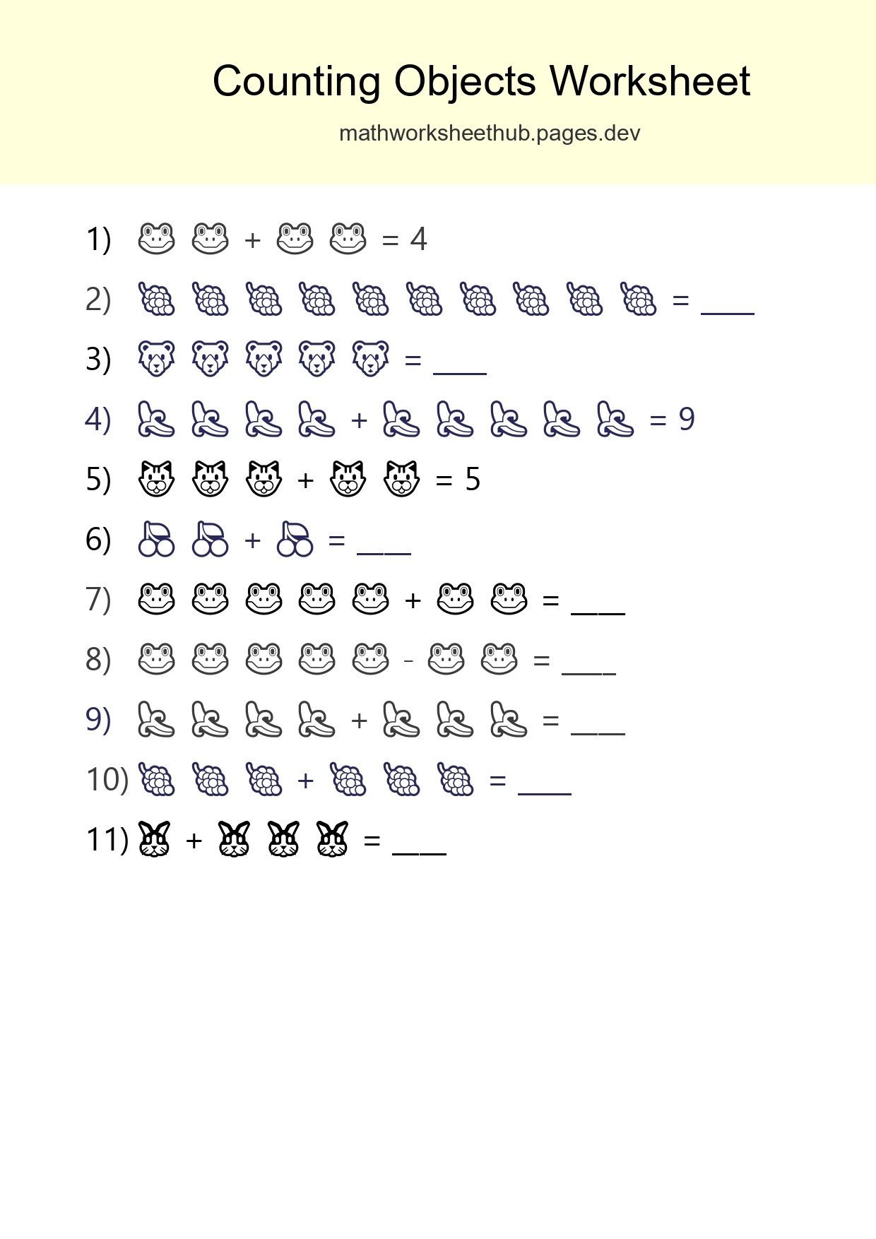 Free Counting Objects Worksheet For Kindergarten - Part 133