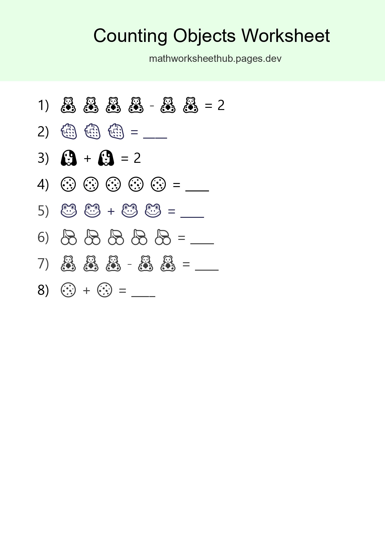 Free Counting Objects Worksheet For Pre-K - Part 123