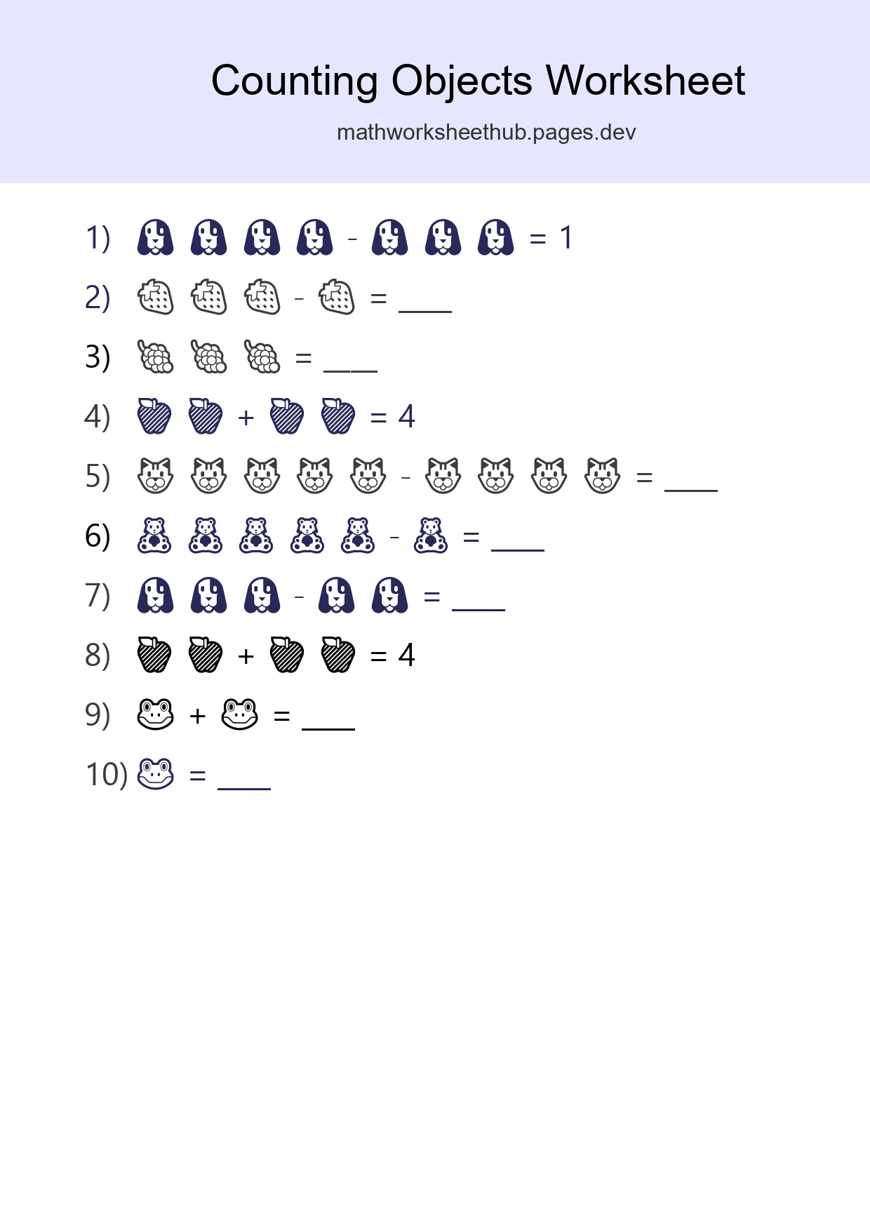 Free Counting Objects Worksheet For Pre-K - Part 53