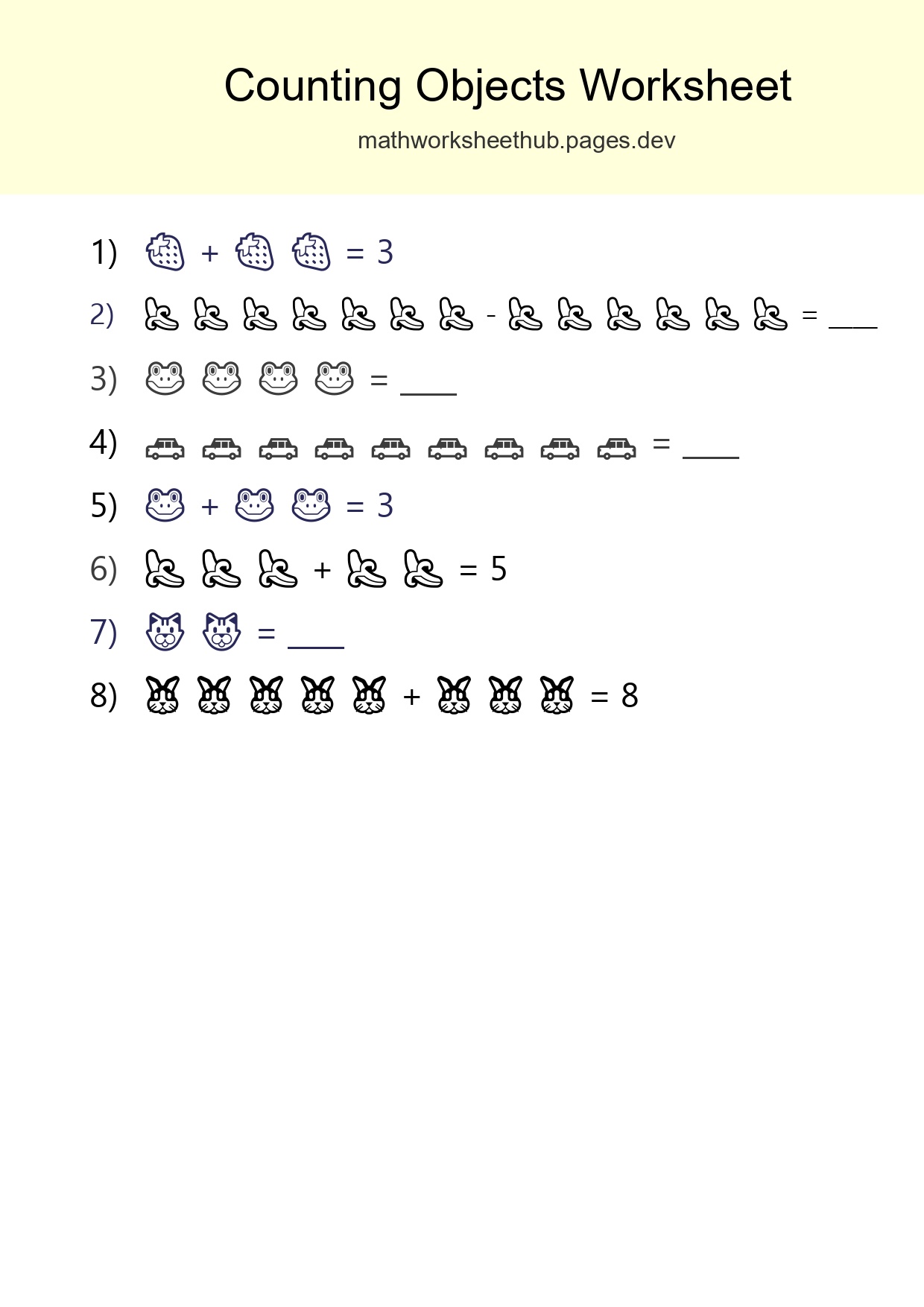 Learn Counting With Pictures Worksheet (Kindergarten) - Part 213