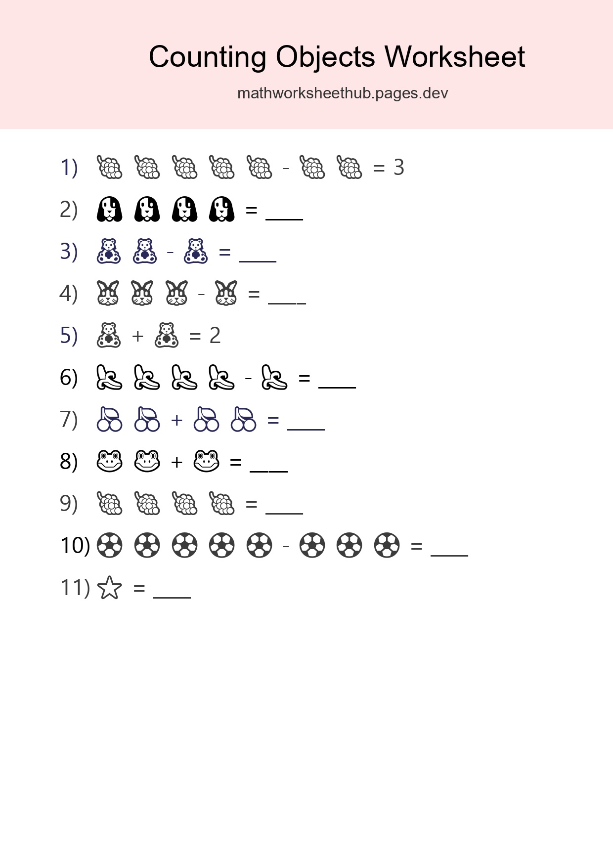 Pre-K Count The Objects Worksheet - Part 283